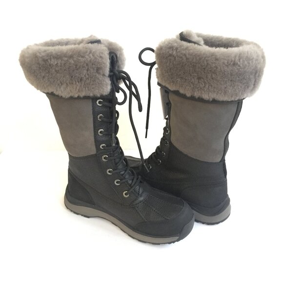 UGG ADIRONDACK III TALL BLACK WATERPROOF Boots - Picture 2 of 5